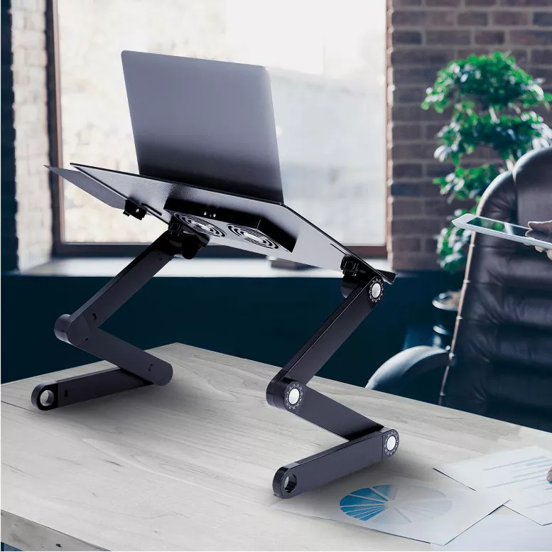 Support pour ordinateur portable réglable avec ventilateurs de refroidissement