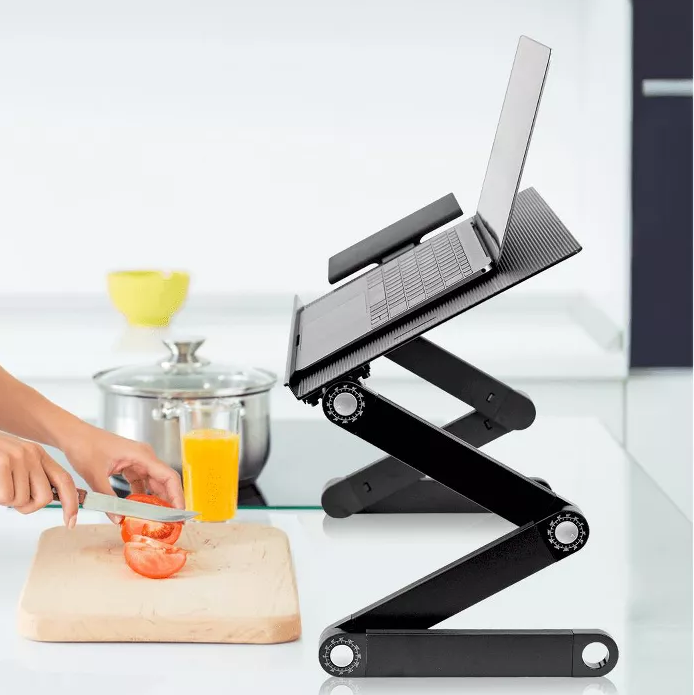 Support pour ordinateur portable réglable avec ventilateurs de refroidissement
